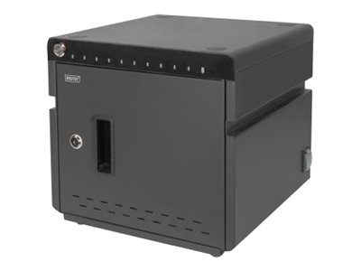 DIGITUS Mobiler Desktop Ladeschrank für 10 NotebooksTablets bis 13 Zoll, UV-C, USB-C