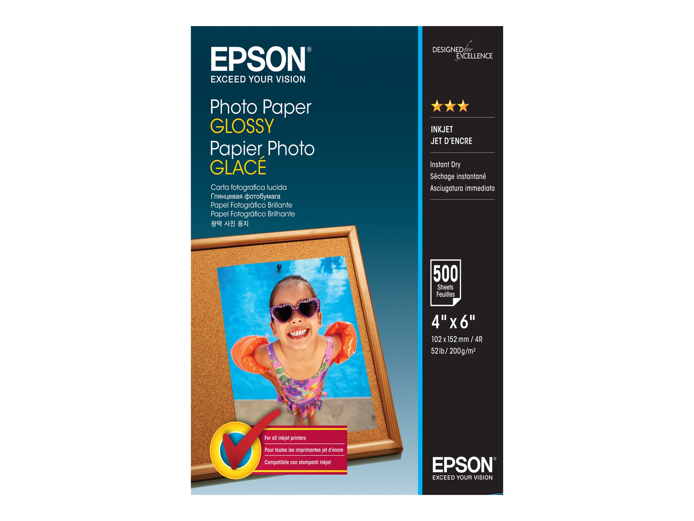 Epson Glänzend - 102 x 152 mm - 200 gm² - 500 Blatt Fotopapier
