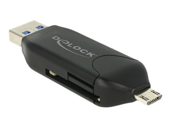 Delock Micro USB OTG Card Reader + USB 3.0 A male - Kartenleser (MS MMC SD microSD SDHC SDXC)