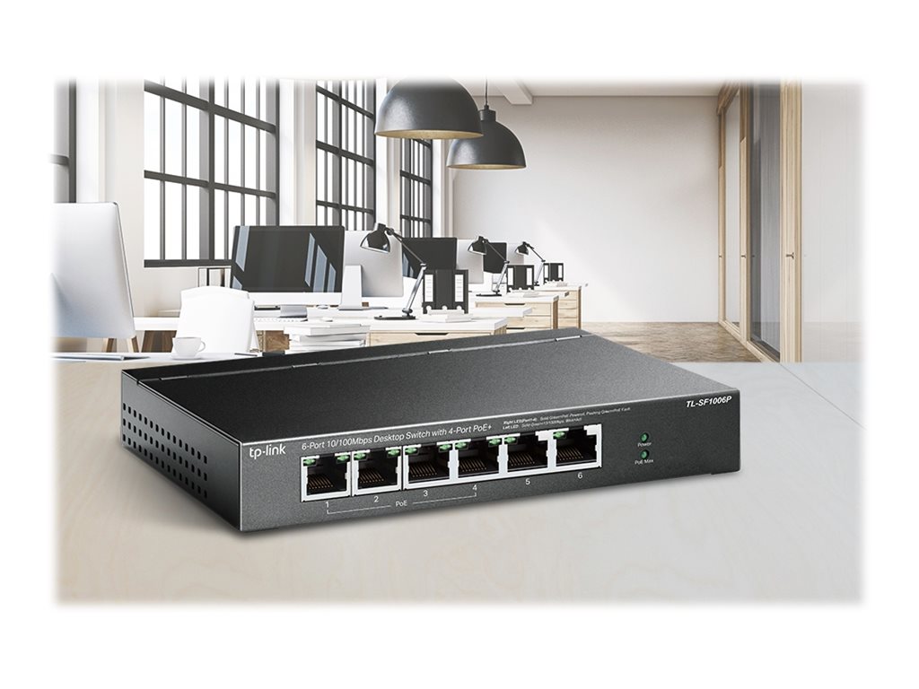 TP-LINK TL-SF1006P - V1 - Switch - unmanaged - 6 x 10100 (4 PoE+)