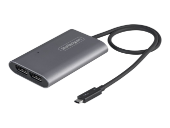 StarTech.com Thunderbolt 3 auf Dual DisplayPort Adapter DP 1.4 - Dual 4K 60Hz oder Single 8K5K TB3 zu DP Adapter - MacWindows - USBDisplayPort-Adapter - 24 pin USB-C (M)
