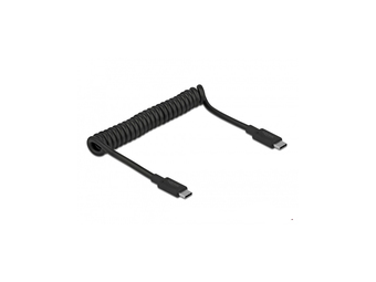 Delock USB 3.1 Gen 2 Coiled Cable Type-C male to Type-C male PD 3 A E-Marker
