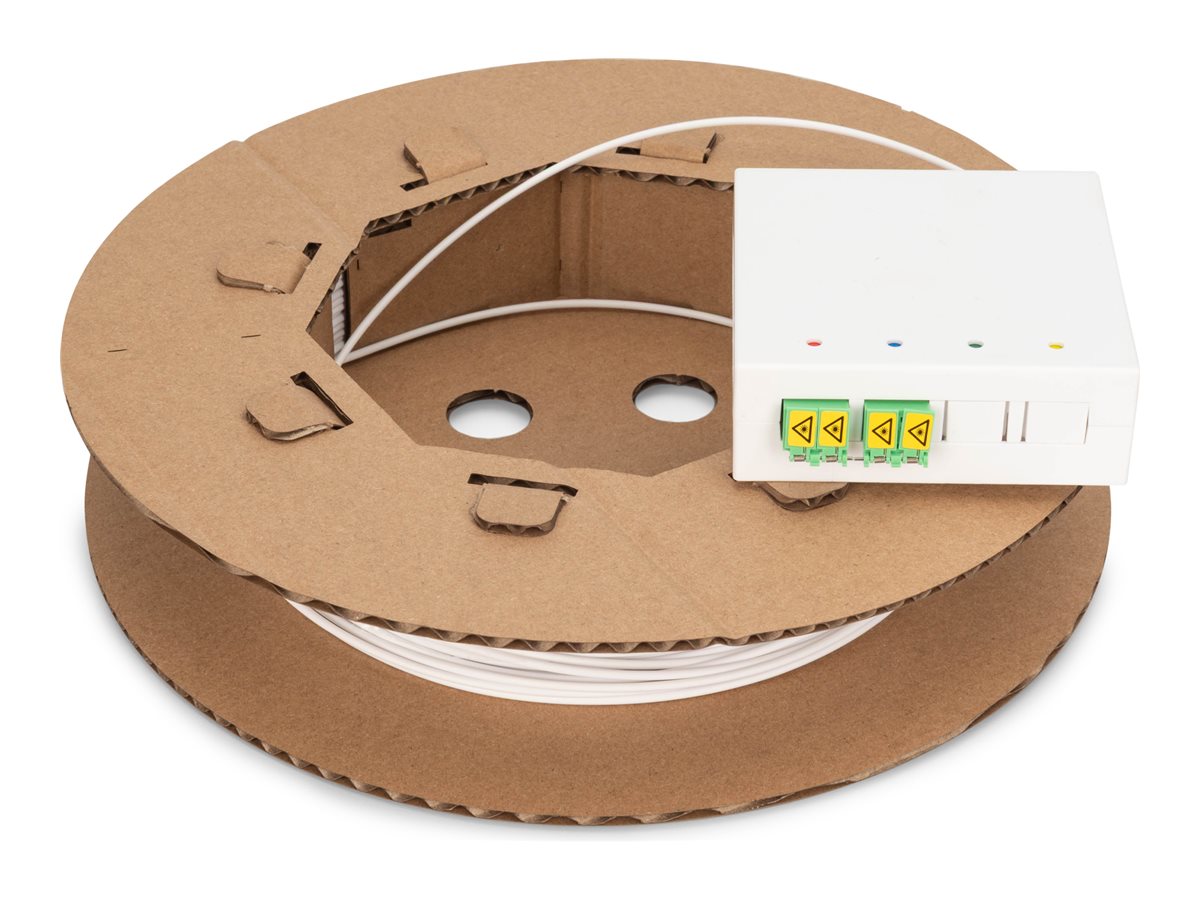 DIGITUS Fttx Installationskit, Vorkonfektioniert, 4-Faser, LCAPC Stecker, Länge 70m