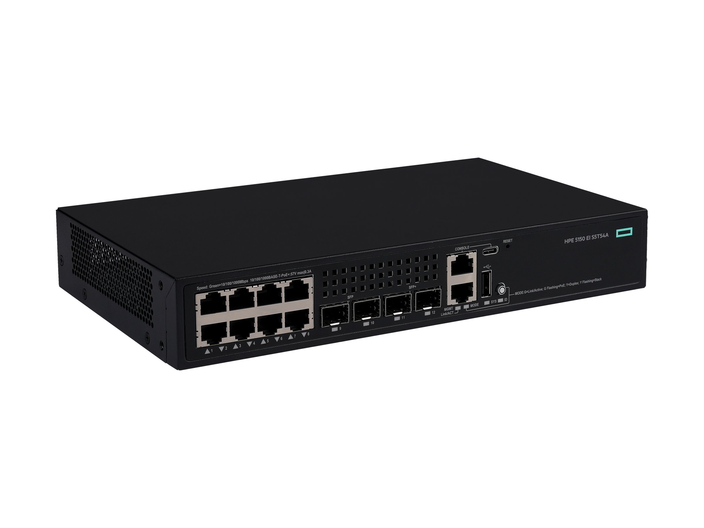 HPE Networking Comware 5150EI 8p 10M100M1G PoE+ 2p SFP 1G 2p SFP+ 1G10G Switch - Switch - L3 - managed - 8 x 101001000Base-T (PoE+)