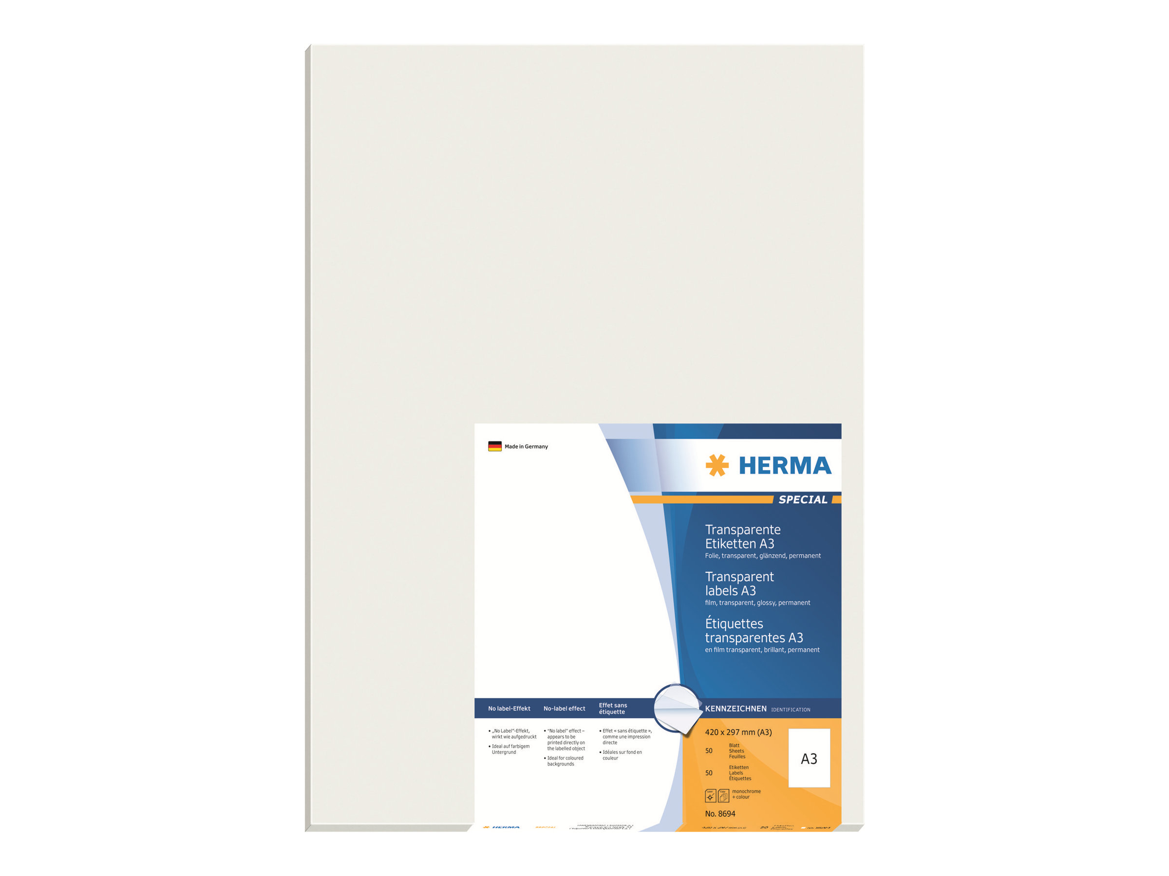HERMA Special - Hochglänzend - permanent selbstklebend - durchsichtig - A3 (297 x 420 mm)