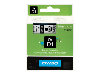 Dymo D1 - Selbstklebend - Schwarz auf Transparent - Rolle (2,4 cm x 7 m)