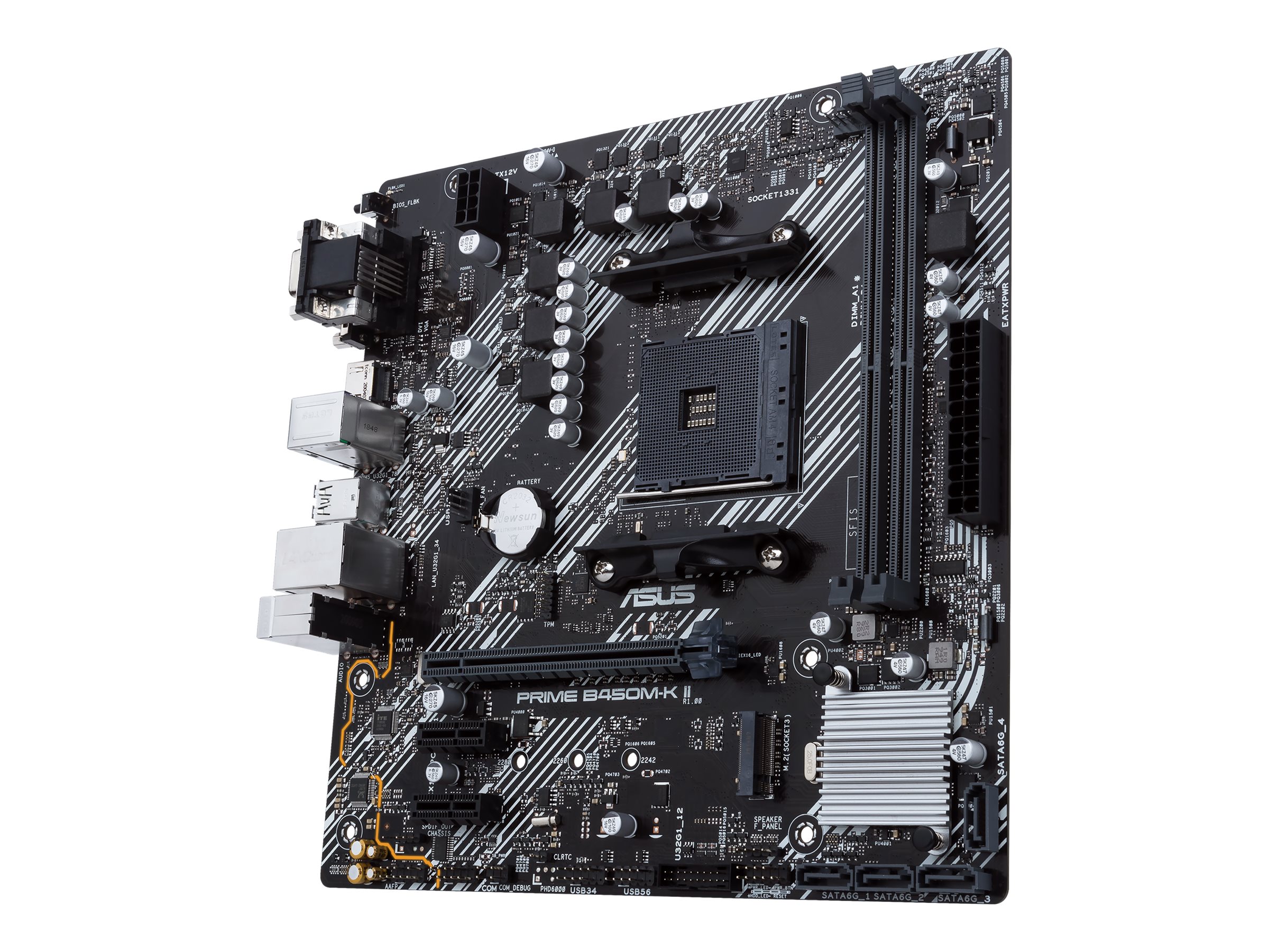 ASUS PRIME B450M-K II - Motherboard - micro ATX - Socket AM4 - AMD B450 Chipsatz - USB 3.2 Gen 1 - Gigabit LAN - Onboard-Grafik (CPU erforderlich)