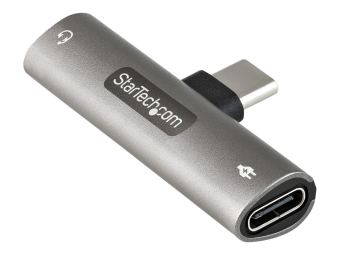 StarTech.com USB-C Audio- und Ladeadapter - USB-C-Audio Adapter mit 3,5-mm TRRS Kopfhörer-Headset Buchse und 60W USB Typ-C-Power Delivery Pass-Through - für USB-C HandyTabletLaptop (CDP235APDM)