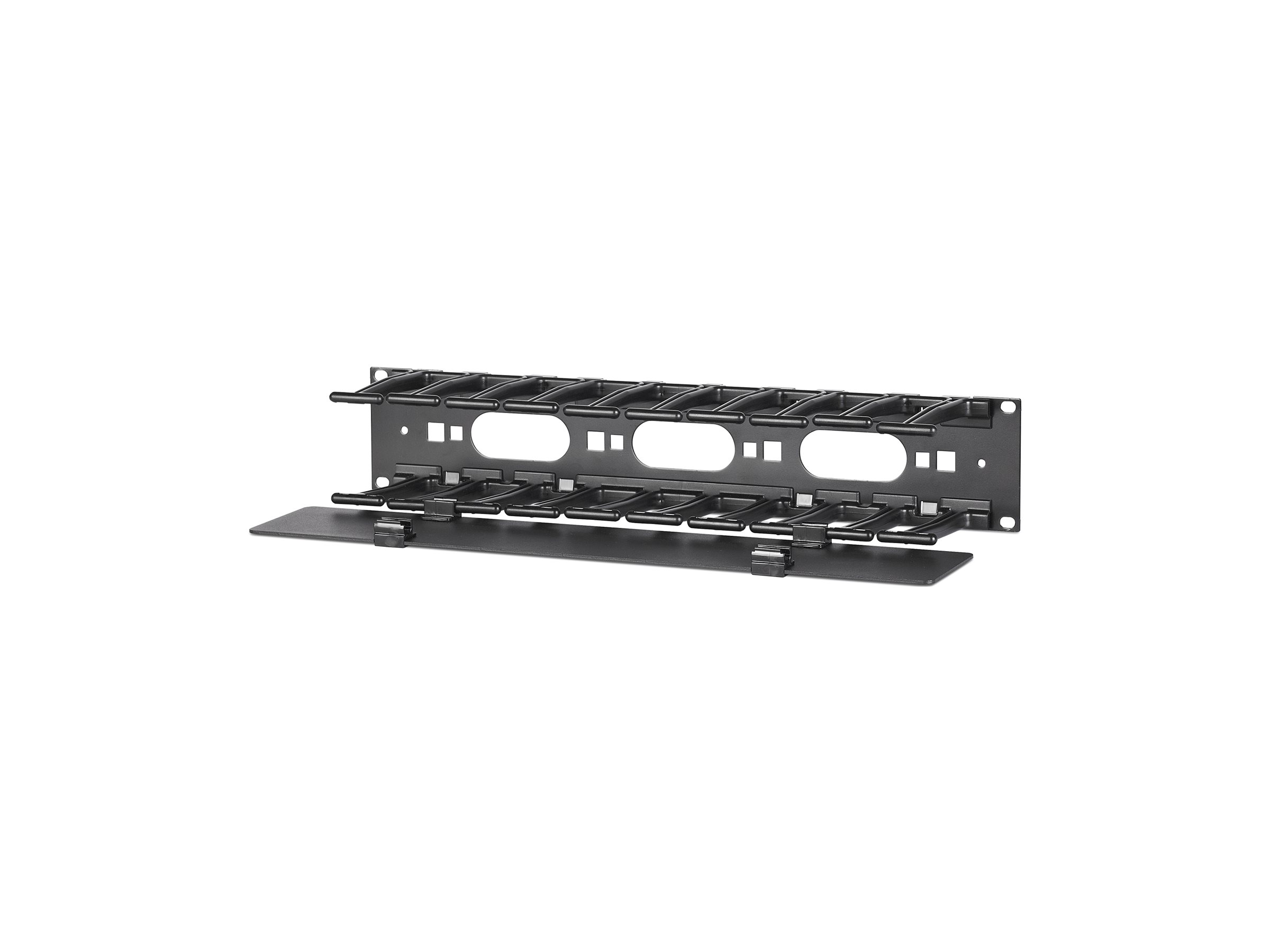 APC Horizontal Cable Manager Single-Sided with Cover - Rack - Kabelführungssatz - Schwarz - 2U - 48.3 cm (19")