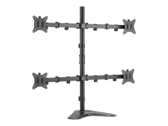 Equip Befestigungskit (Montagearm für Vierfach-Bildschirm) - neigbar - für 4 LCD-Anzeigen - Kunststoff Metall - Schwarz - Bildschirmgröße 43.2-81.3 cm (17-32)