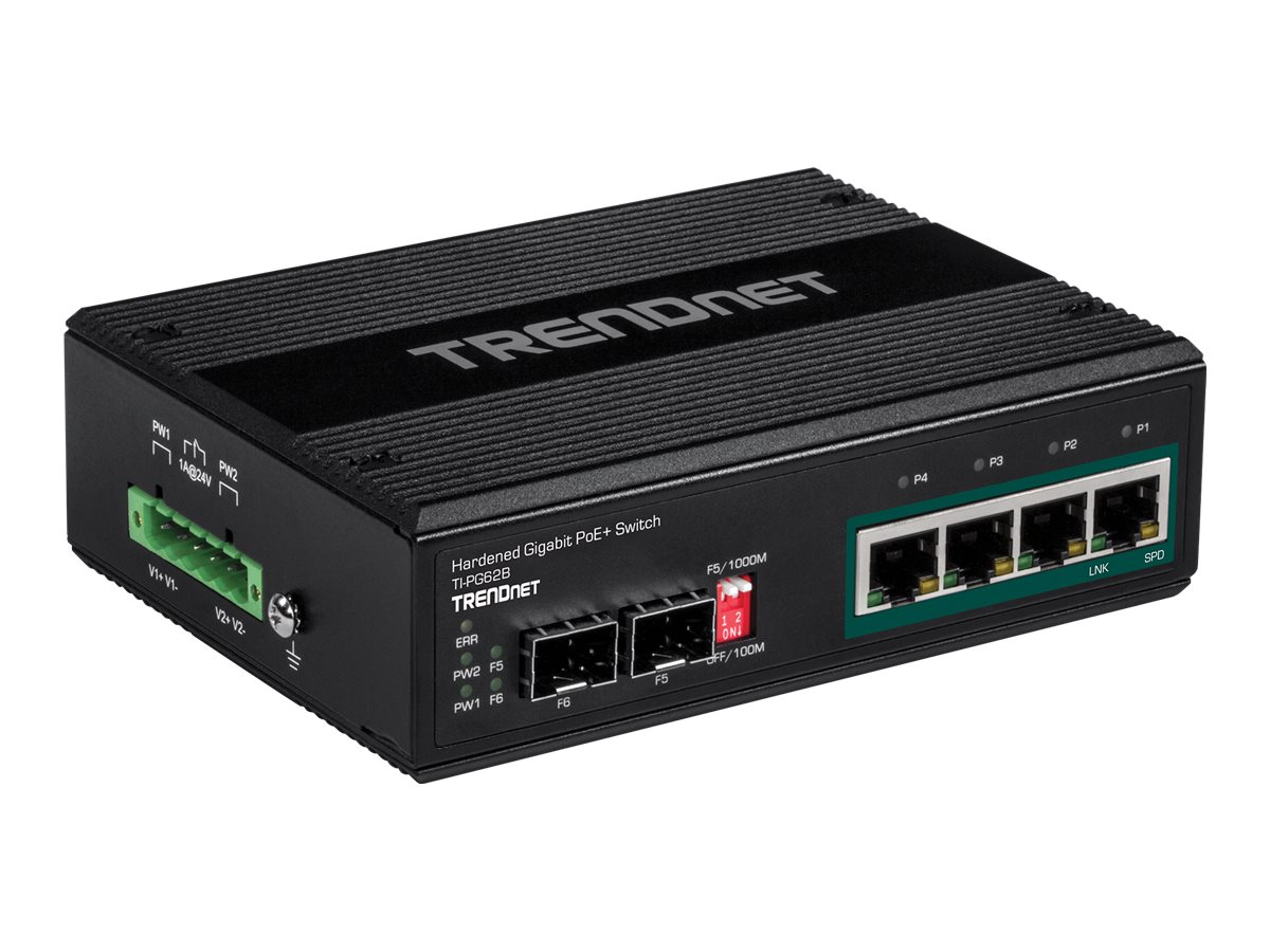 TRENDnet TI-PG62B - Switch - unmanaged - 4 x 101001000 (PoE+)