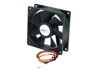 StarTech.com 80mm Gehäuselüfter - Lüfter 8cm für PC Gehäuse mit 3-pin Molex Stecker (80mmx80mmx25mm)