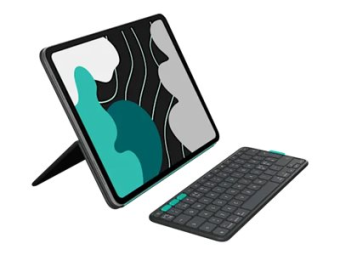 Logitech Flip Folio - Tastatur und Foliohülle - full size - kabellos - Bluetooth 5.1 LE - QWERTY - Nordisch (DänischFinnischNorwegischSchwedisch)
