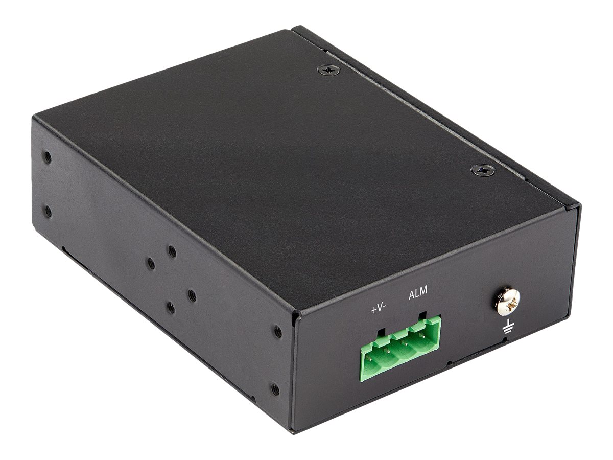 StarTech.com PoE + Industrial Media Converter 60W - Medienkonverter LWL Kupfer - Singlemode-Multimode Glasfaser auf Kupfer Gigabit Ethernet - MiniKompaktgröße - IP-30 -40&degC bis 75&degC (IMC1GSFP60W)
