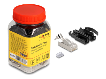 Delock Netzwerkanschluss - RJ-45 (M) - SFTP - CAT 6a - Snap-on (Packung mit 25)