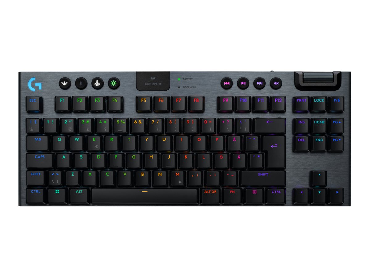 Logitech G G915 X - Tastatur - LIGHTSPEED - TKL - Hintergrundbeleuchtung - kabellos - Bluetooth 5.0, 2.4 GHz, USB - QWERTY - Nordisch (DänischFinnischNorwegischSchwedisch)
