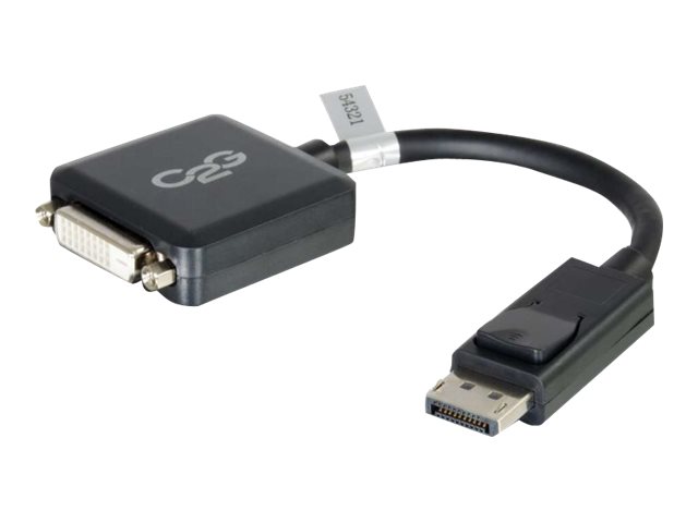C2G 8in DisplayPort to DVI-D Adapter - DP to DVI D Adapter - Black - MF - Videoadapter - DisplayPort (M)