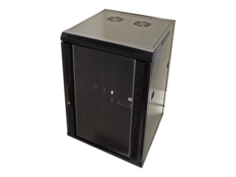 VALUE Schrank Netzwerkschrank - geeignet für Wandmontage - Schwarz RAL 7021 - 18U - 48.3 cm (19)