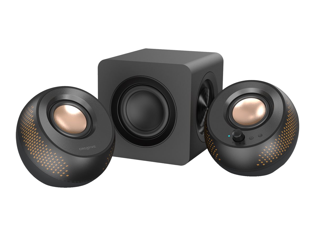 Creative Labs Creative Pebble X Plus - Lautsprechersystem - für PC - 2.1-Kanal - kabellos - Bluetooth - 15 Watt (Gesamt)