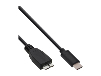 InLine USB 3.2 Gen.1x2 Kabel - USB-C Stecker an Micro-B Stecker - schwarz - 0,5m