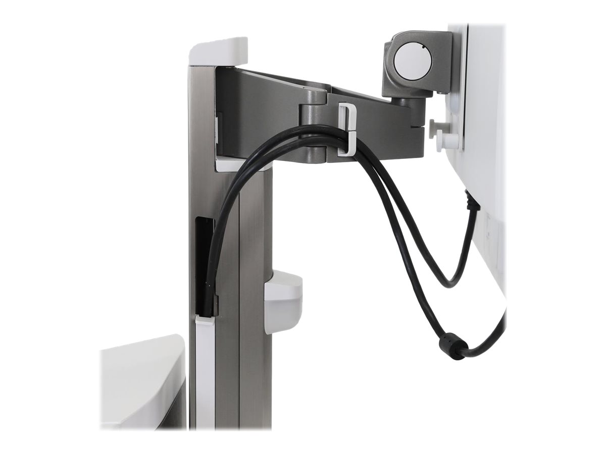 Ergotron CareFit Pro - Wagen - Electric Lift - für LCD-Display  PC-Ausrüstung - verriegelbar - medizinisch - weiß, Warm Gray - Bildschirmgröße bis zu 68,6 cm (bis zu 27 Zoll)
