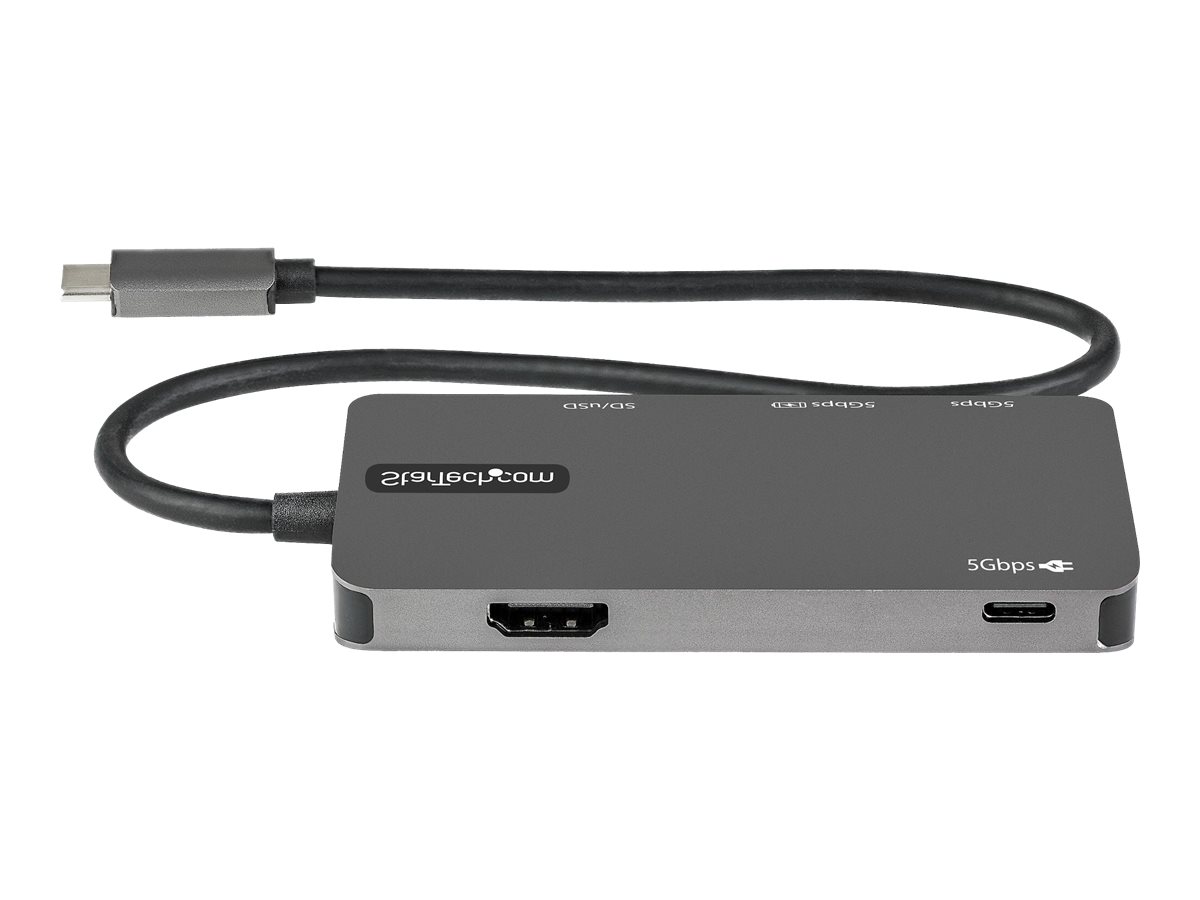 StarTech.com USB-C Multiport Adapter - USB-C auf 4K-HDMI, 100W PD Pass-Through, SD-MicroSD-Steckplatz -  USB-C-Mini-Dock - 30 cm langes Kabel (DKT30CHSDPD)