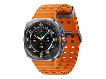 Samsung Galaxy Watch Ultra - 47 mm - Titan - intelligente Uhr mit Marineband - Gummi - Orange - Bandgröße SML - Anzeige 3.8 cm (1.5)