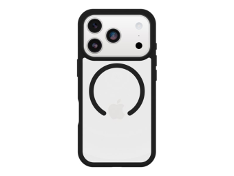 OtterBox React Series - Hintere Abdeckung für Mobiltelefon - kompatibel mit MagSafe - Kunststoff - Black Crystal (transparentschwarz)