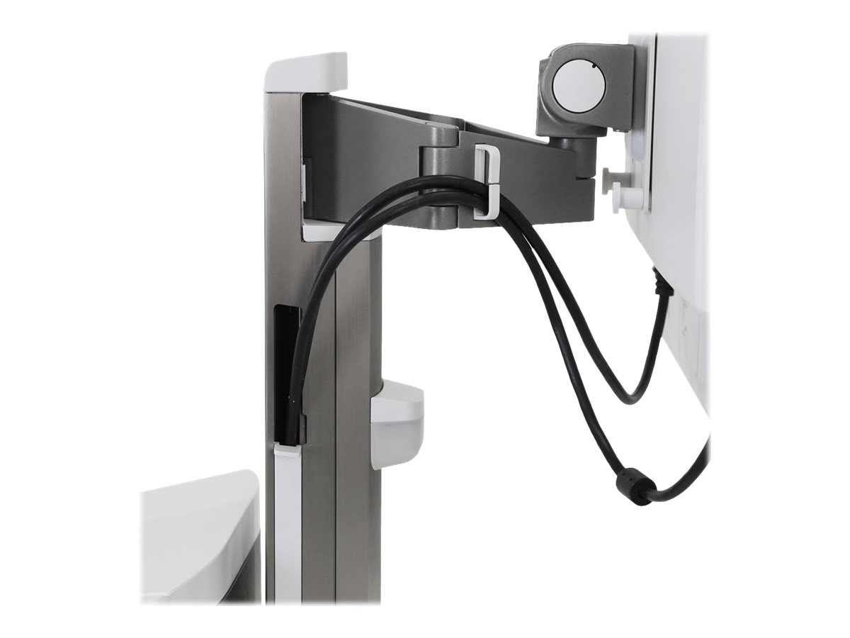 Ergotron CareFit Pro - Wagen - Electric Lift - für LCD-Display  PC-Ausrüstung - verriegelbar - medizinisch - weiß, Warm Gray - Bildschirmgröße bis zu 68,6 cm (bis zu 27 Zoll)