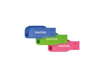 SanDisk Cruzer Blade - USB-Flash-Laufwerk - 16 GB - USB 2.0 - Blau, grün, pink (Packung mit 3)
