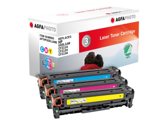 AgfaPhoto 3er-Pack - Gelb Cyan Magenta - kompatibel - Tonerpatrone (Alternative zu: HP 131A HP CF212A HP CF213A HP CF211A Canon 731M Canon 731Y Canon 731C HP U0SL1AM)