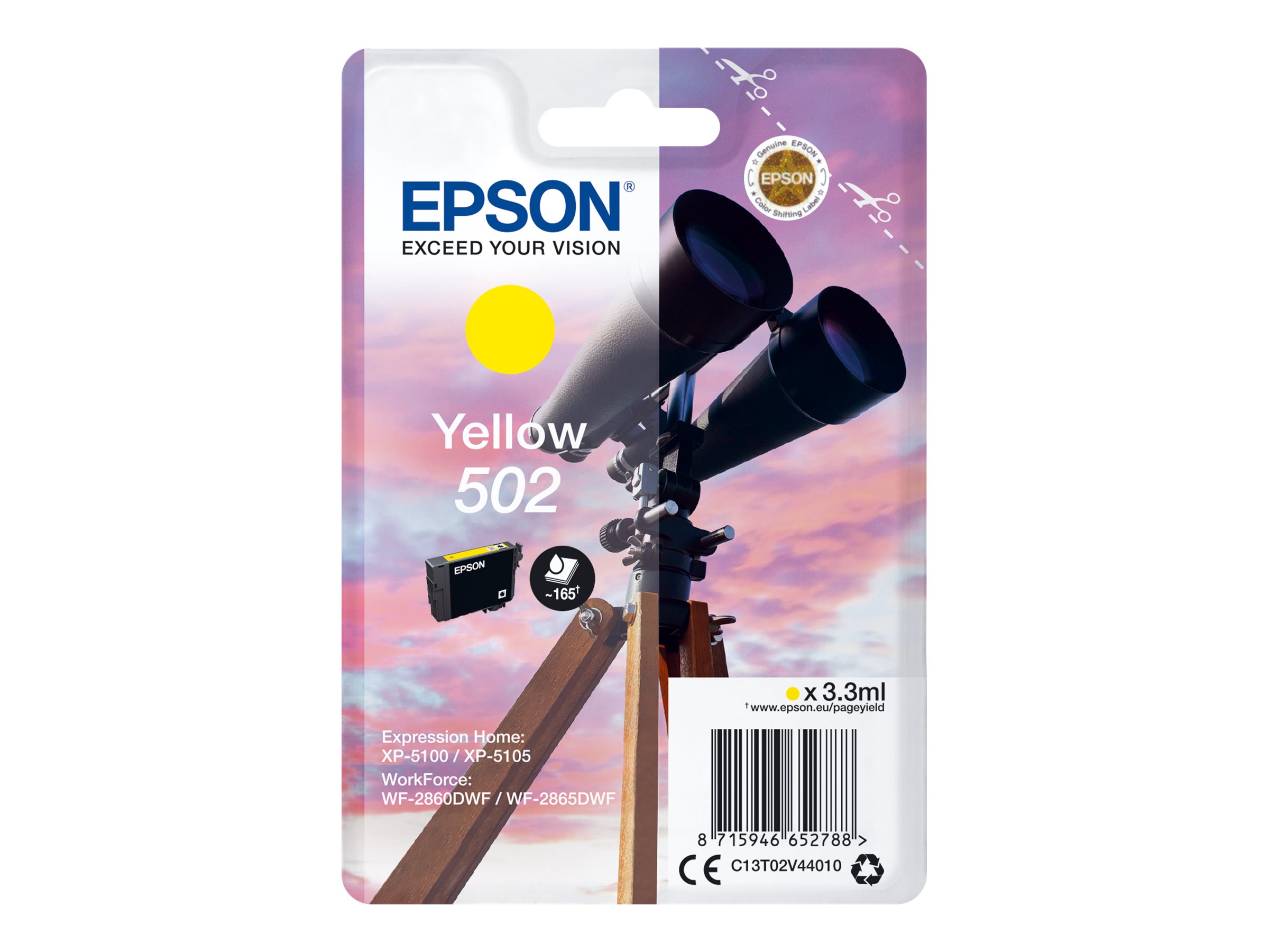 Epson 502 - 3.3 ml - Gelb - original - Blisterverpackung