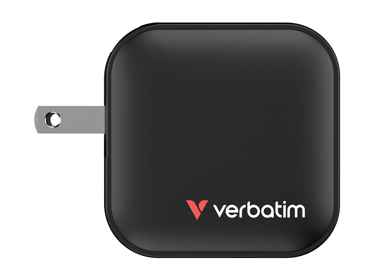 Verbatim Netzteil - GaN - 70 Watt - 5 A - PD 3.0, PDPPS, QC 4.0 - 3 Ausgabeanschlussstellen (2 x USB-C, USB)