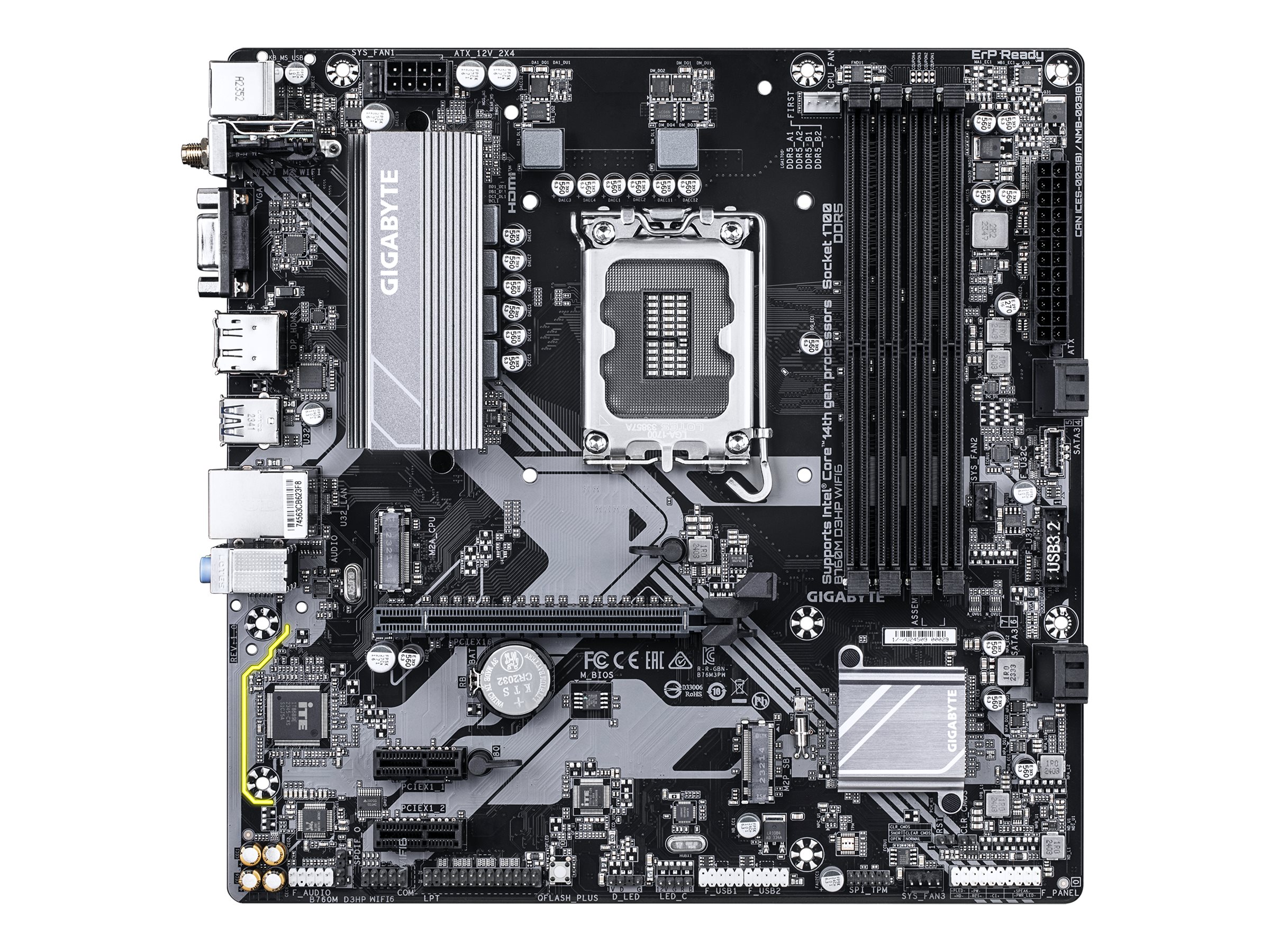 Gigabyte B760M D3HP WIFI6 - Motherboard - micro ATX - LGA1700-Sockel - B760 Chipsatz - USB-C 3.2 Gen 1, USB 3.2 Gen 1 - Gigabit LAN, Bluetooth, Wi-Fi 6 - Onboard-Grafik (CPU erforderlich)