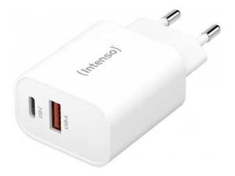 Intenso W30AC - Netzteil - 30 Watt - 3 A - PD 3.0, QC 4.0, PDPPS - 2 Ausgabeanschlussstellen (USB-C, USB)