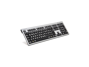 Logickeyboard XLPrint - Full-size (100%) - Verkabelt - USB - QWERTZ - Aluminium - Schwarz