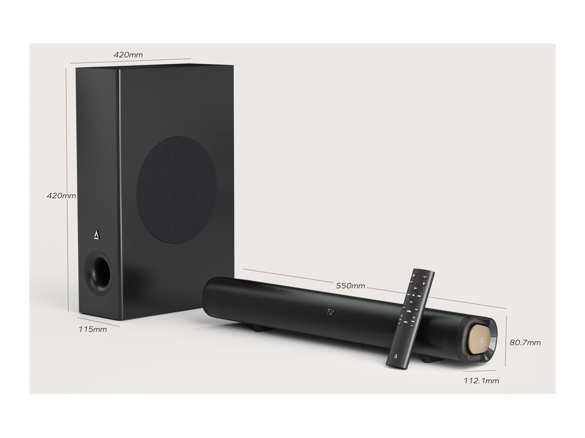 Creative Labs Creative Stage Pro - Soundleistensystem - für Heimkino - 2.1-Kanal - Bluetooth - USB - 80 Watt (Gesamt)