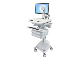 Ergotron Wagen - für LCD-Display  PC-Ausrüstung - medizinisch - Aluminium, verzinker Stahl, hochwertiger Kunststoff - Grau, weiß, Polished Aluminum - Bildschirmgröße bis zu 61 cm (bis zu 24 Zoll)