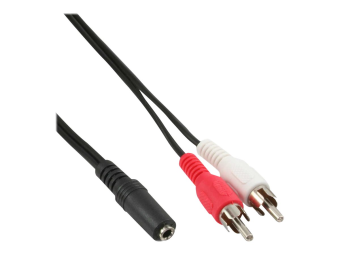 InLine CinchKlinke Kabel - 2x Cinch Stecker an 35mm Klinke Buchse - 5m