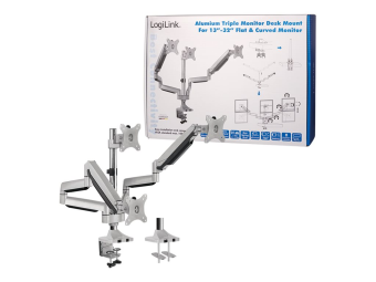 LogiLink Befestigungskit - einstellbarer Arm - für 3 LCD-Anzeigen - Aluminium - Bildschirmgröße 33-81.3 cm (13-32)