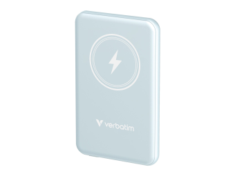 Verbatim Charge n Go - Induktive Power Bank - Magnethalterung - Li-Pol - 5000 mAh - 20 Watt - 2.4 A - Apple Fast Charge PD 3.0 QC 3.0 Apple 2.4A USB BC 1.2 (24 pin USB-C)