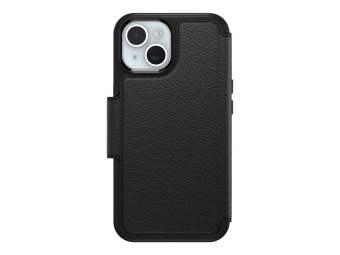 OtterBox Strada Series - Flip-Hülle für Mobiltelefon - kompatibel mit MagSafe - Leder - Shadow (schwarz)