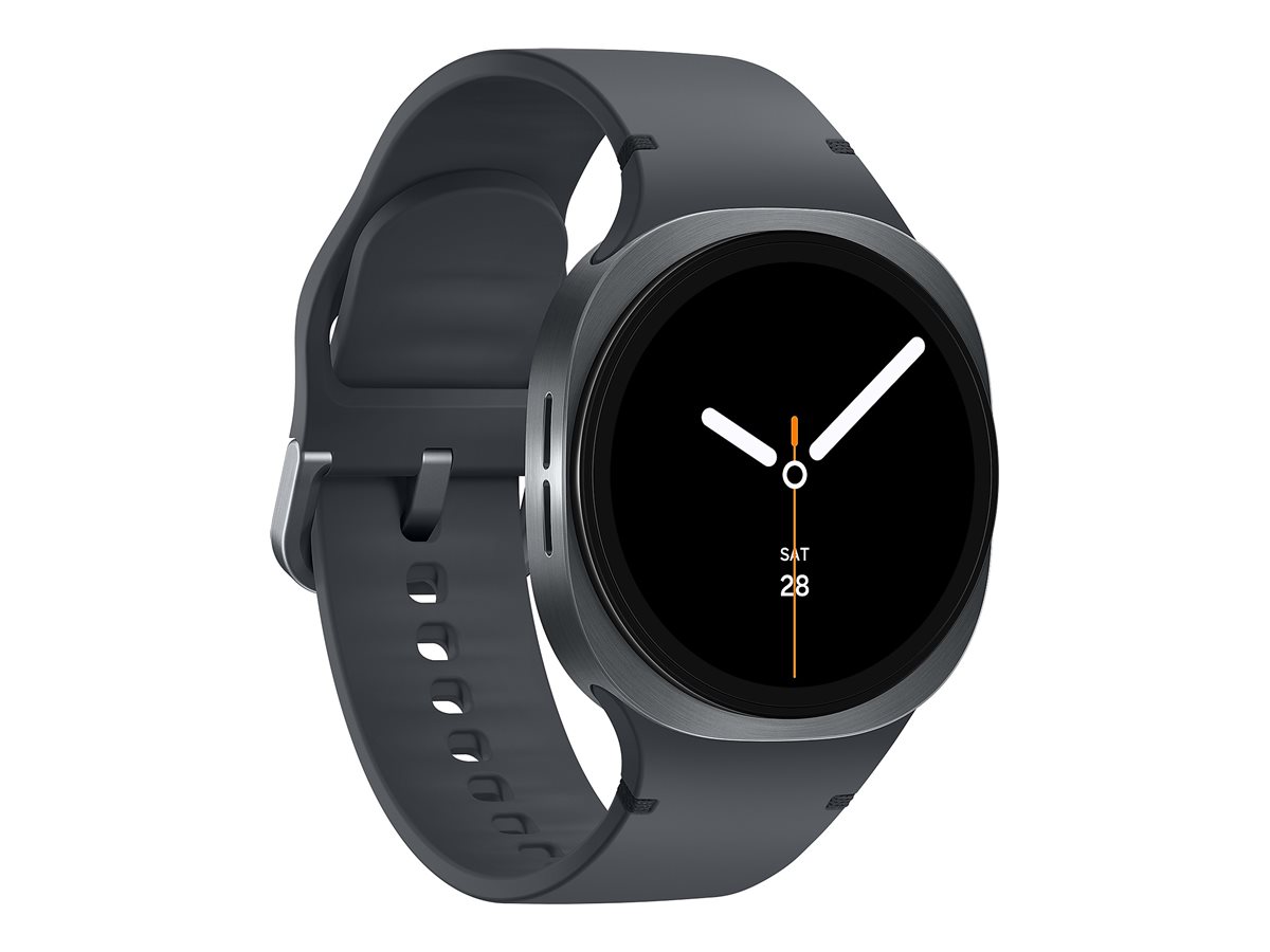 Samsung Galaxy Watch8 - 40 mm - Carbon-Schwarz - intelligente Uhr mit Sportband - Gummi - Graphit - Bandgröße SM - Anzeige 3.4 cm (1.34")