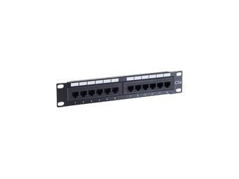 Equip Pro - Patch Panel - CAT 5e - RJ-45 X 12 - Schwarz - 1U - 25.4 cm (10)