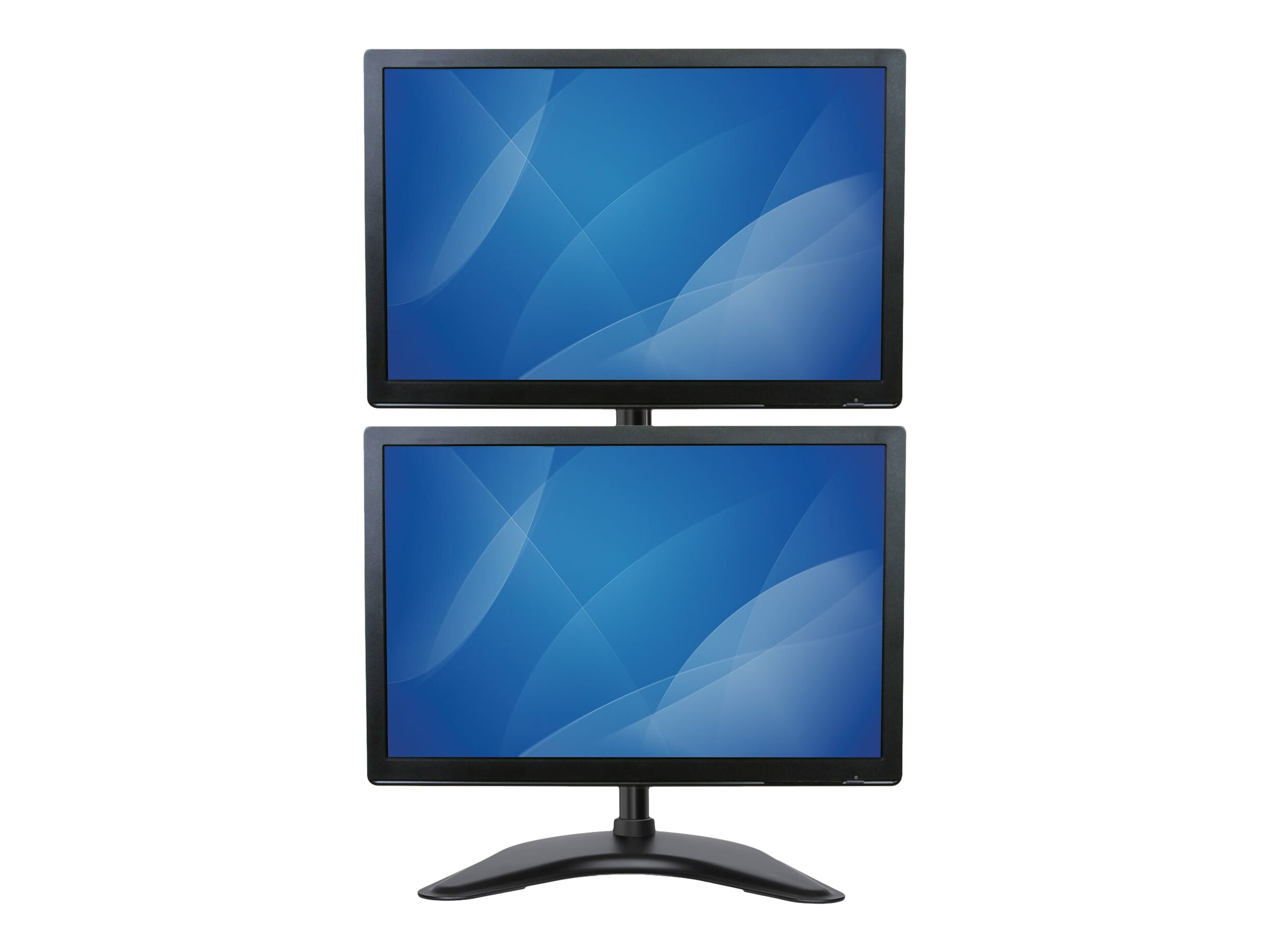 StarTech.com Startech Vertikale Dual Monitorhalterung - Heavy Duty Stahl - Für VESA Monitore bis zu 27 Zoll - Verstellbarer zweifach Moniotrständer - Aufstellung - für 2 Monitore - stabiler Stahl - Schwarz - Bildschirmgröße 33-68.6 cm (13"-27")