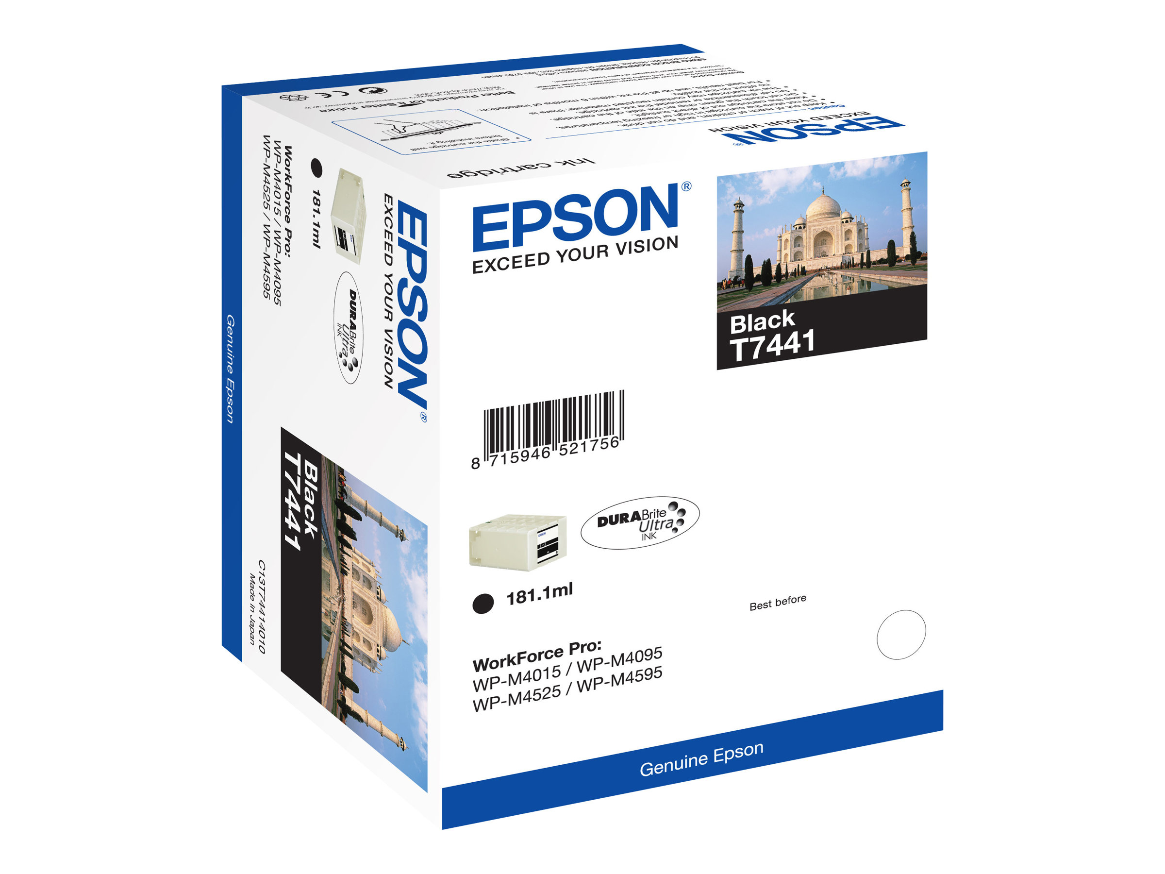 Epson T7441 - 181.1 ml - Schwarz - original - Blisterverpackung