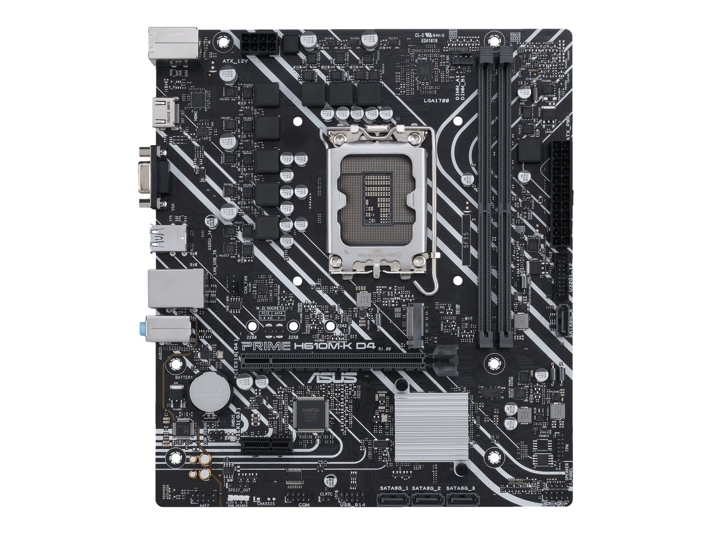 ASUS PRIME H610M-K D4 - Motherboard - micro ATX - LGA1700 Sockel - H610 Chipsatz - USB 3.2 Gen 1 - Gigabit LAN - Onboard-Grafik (CPU erforderlich)