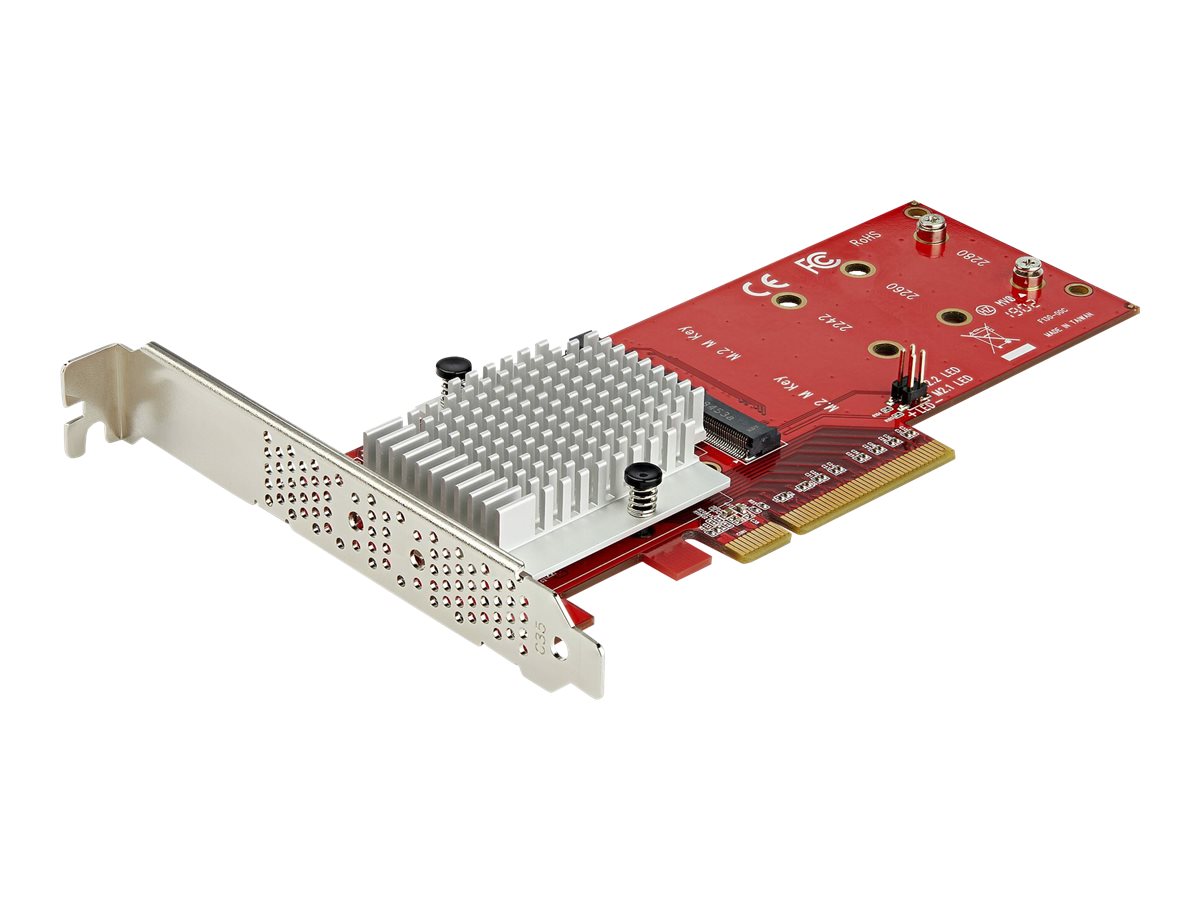 StarTech.com Dual M.2 PCIe SSD Adapter Karte - x8  x16 Dual NVMe oder AHCI M.2 SSD zu PCI Express 3.0 - M.2 NGFF PCIe (M-Key)
