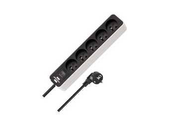 Brennenstuhl Steckdosenleiste 5-fach weiss mit schwarz - Steckdosenleiste