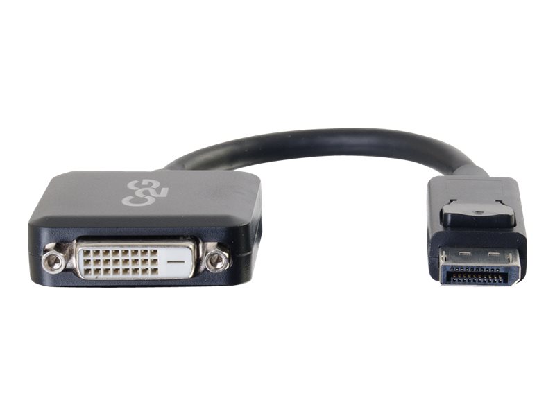 C2G 8in DisplayPort to DVI-D Adapter - DP to DVI D Adapter - Black - MF - Videoadapter - DisplayPort (M)